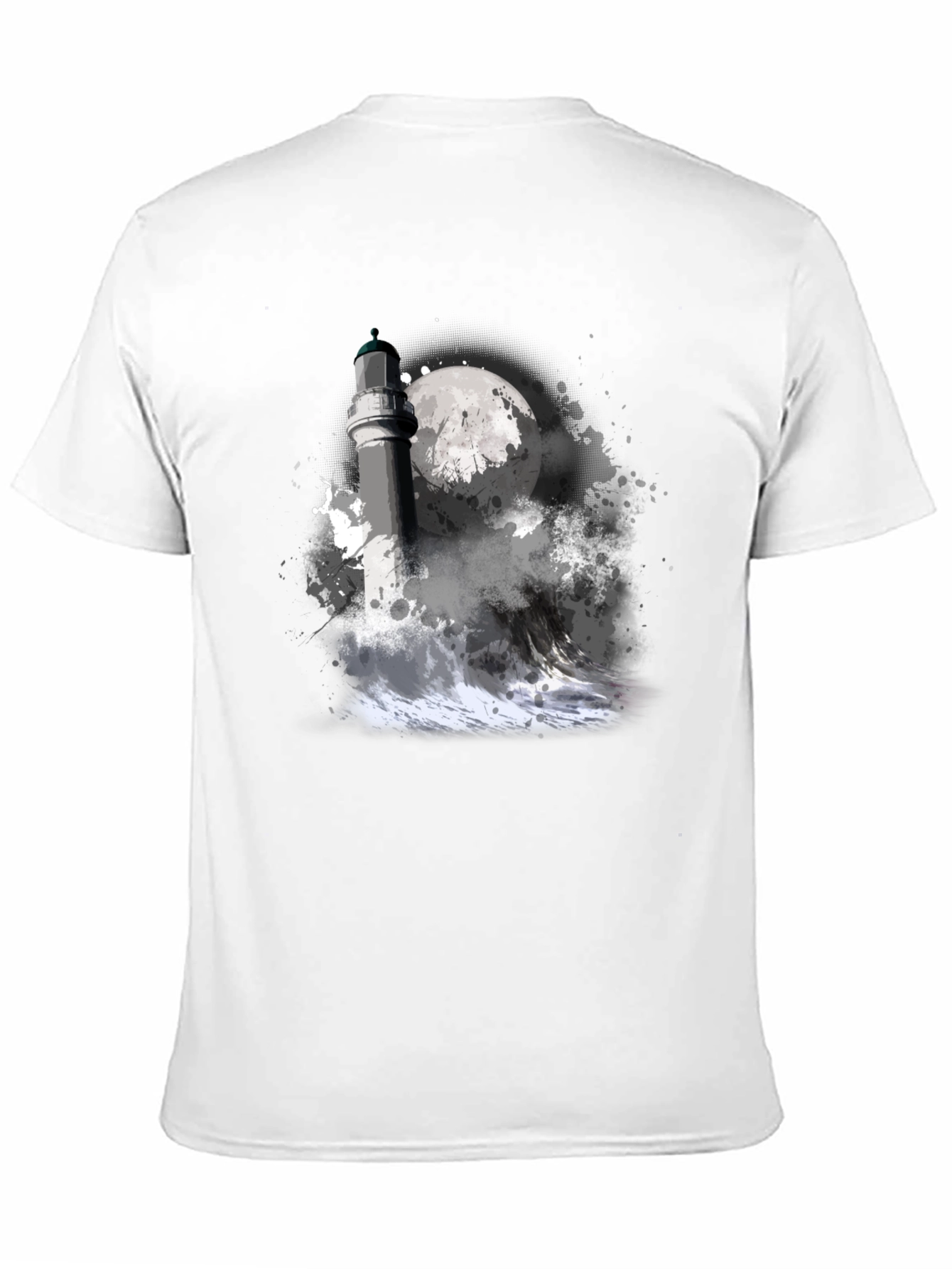 Lighthouse Moon Graphic Tee - Black