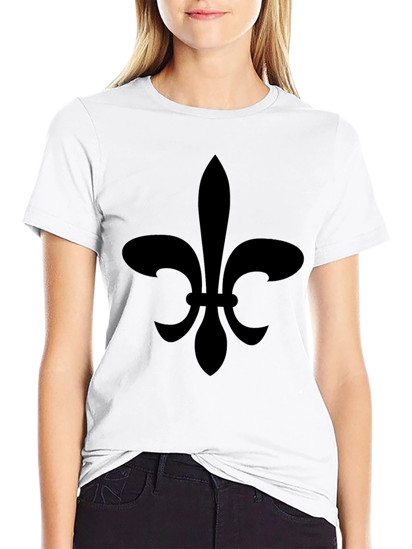 Fleur-de-Lis Graphic T-Shirt - Black Classic Style