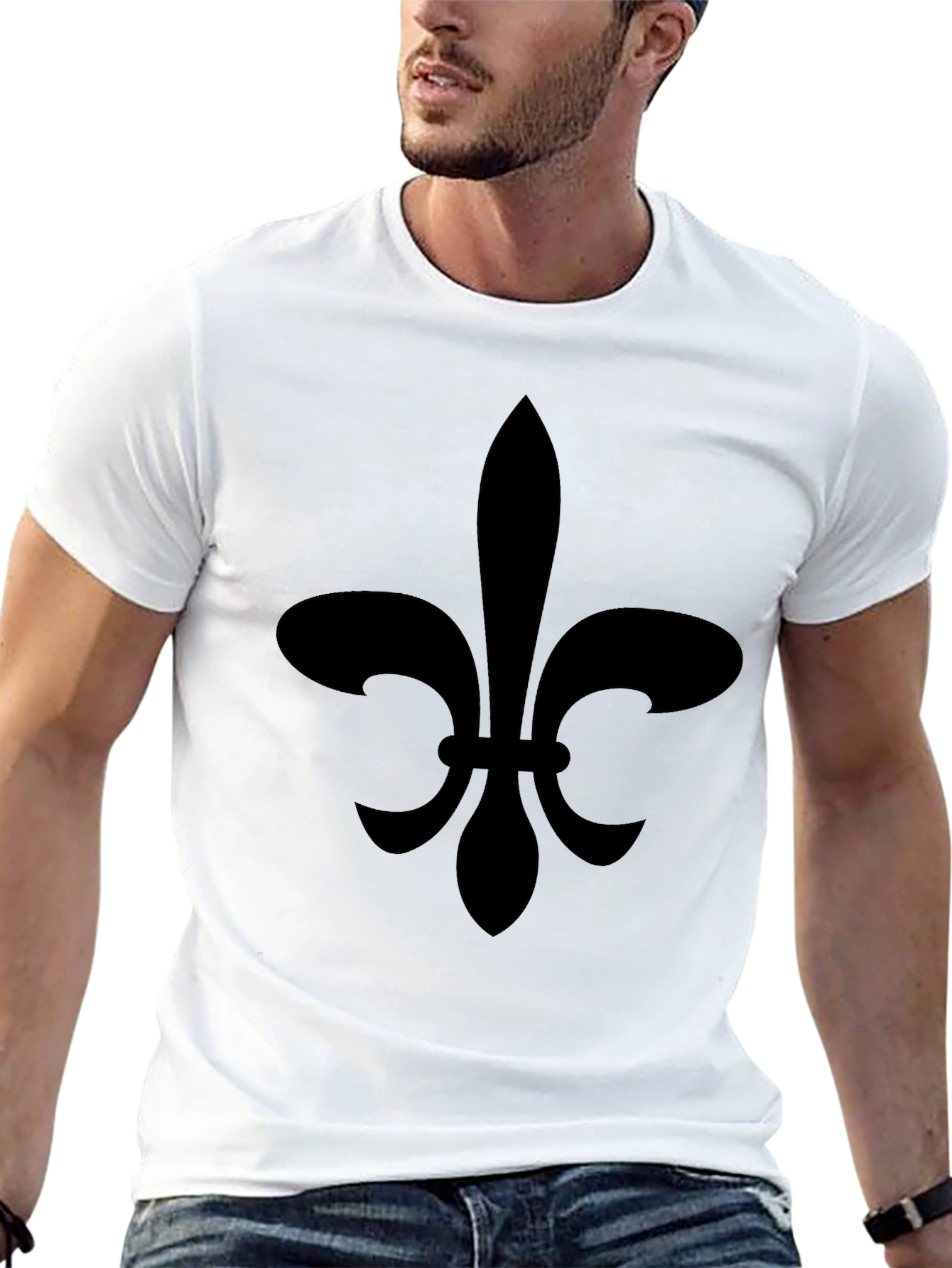Fleur-de-Lis Graphic T-Shirt - Black Classic Style