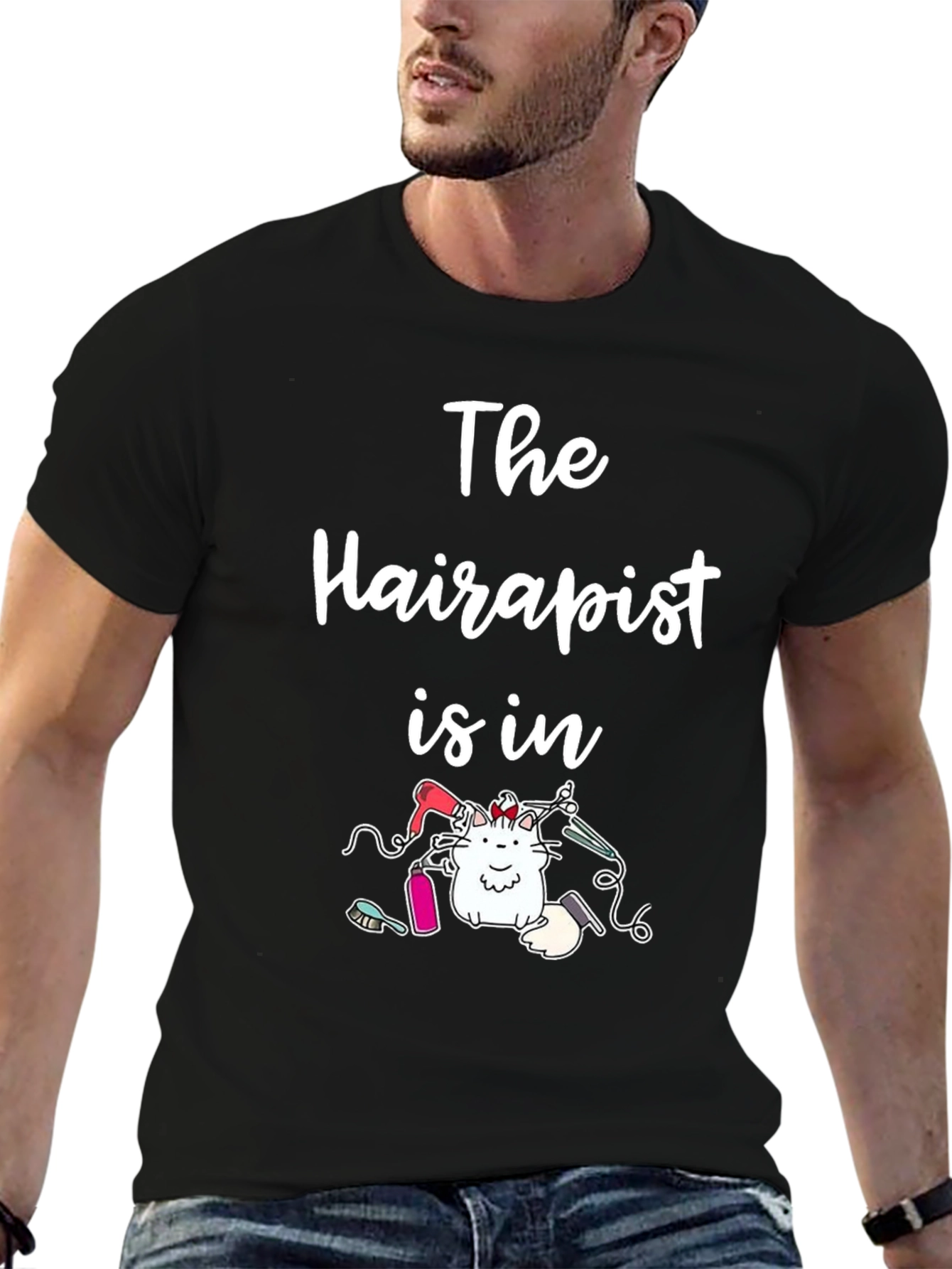 The Hairapist is in - Novelty T-Shirt