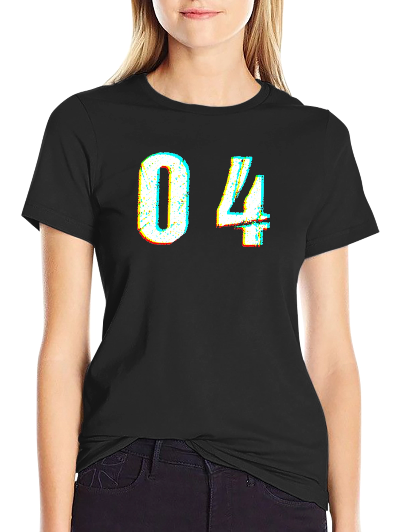 Distressed 04 Graphic Black T-Shirt