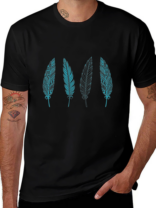 Feather Graphic T-Shirt - Black