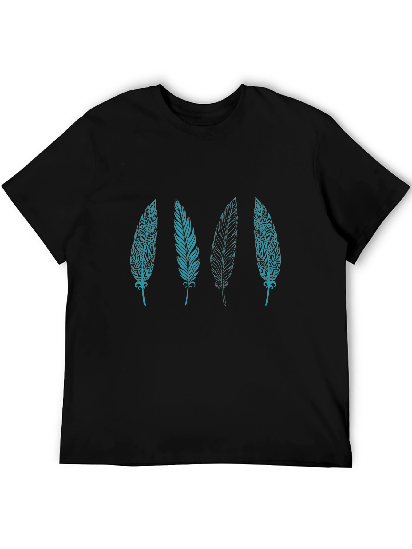 Feather Graphic T-Shirt - Black