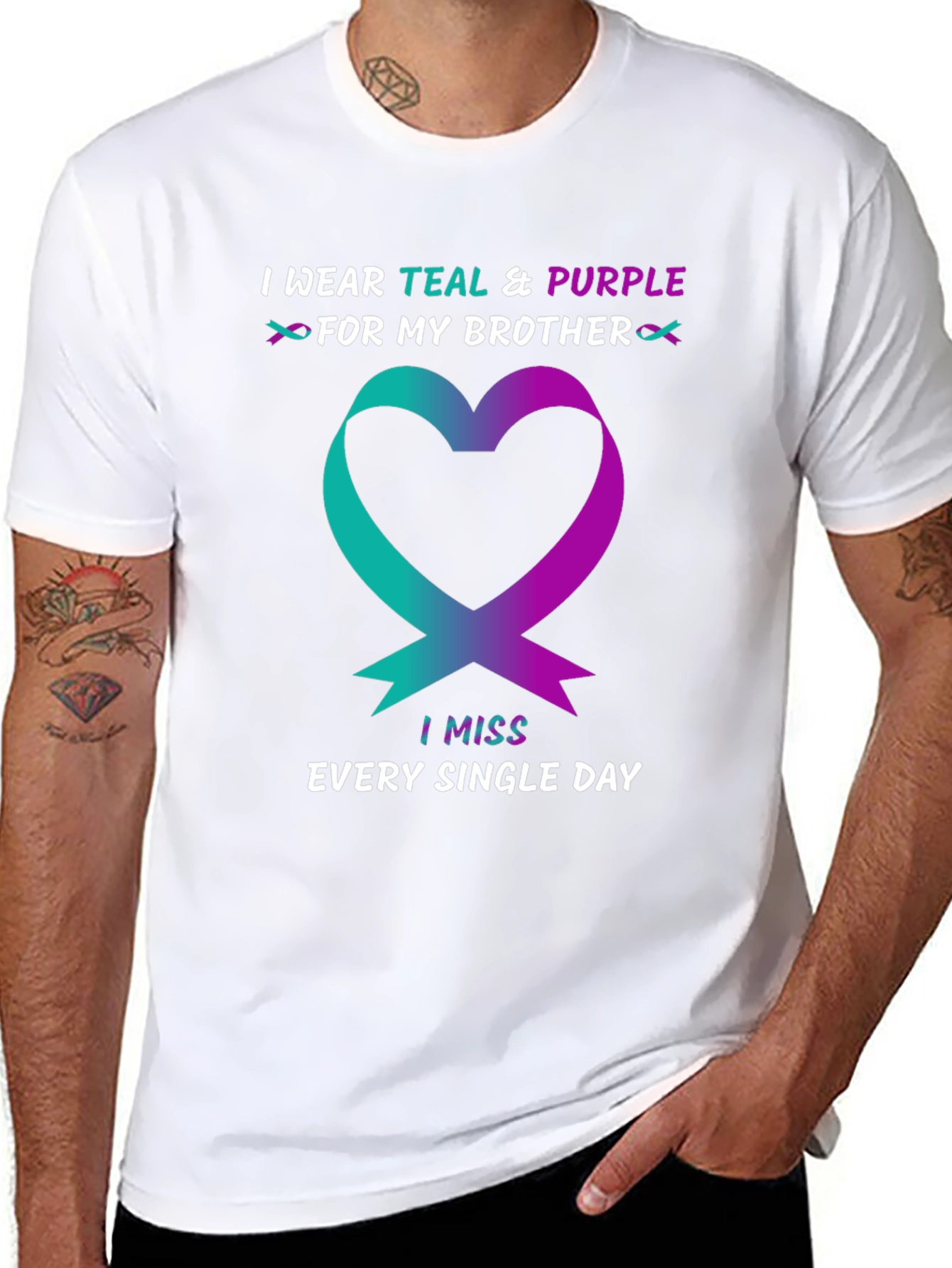 Teal & Purple Brother Remembrance T-Shirt