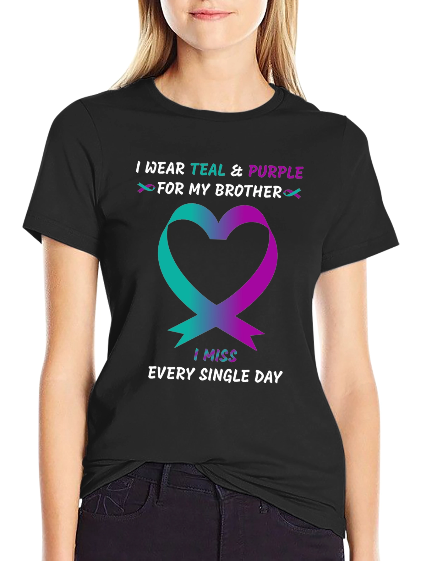 Teal & Purple Brother Remembrance T-Shirt