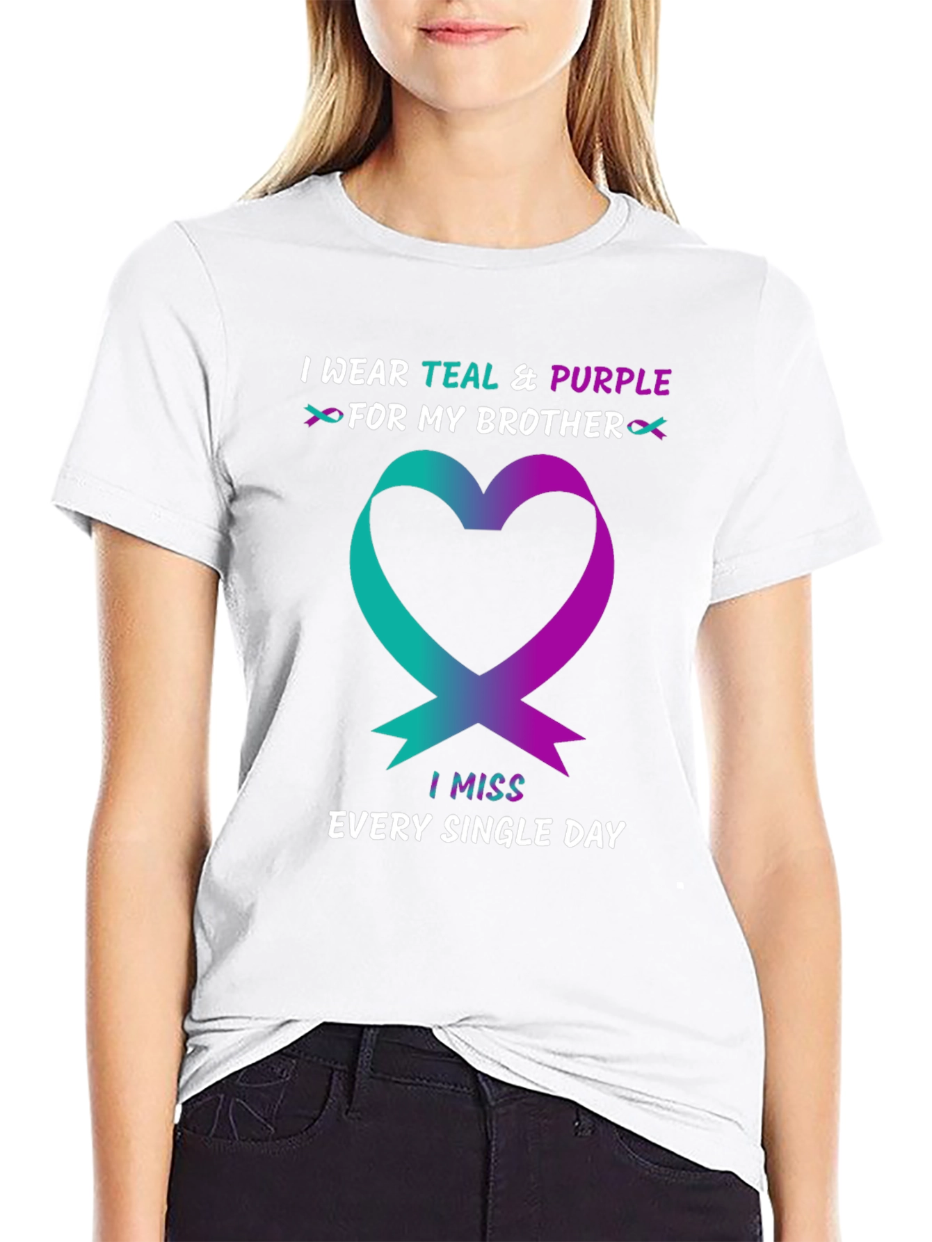 Teal & Purple Brother Remembrance T-Shirt
