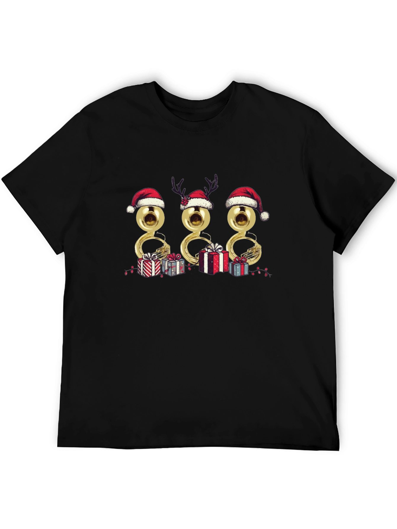 Christmas Tuba Santa Hat T-Shirt
