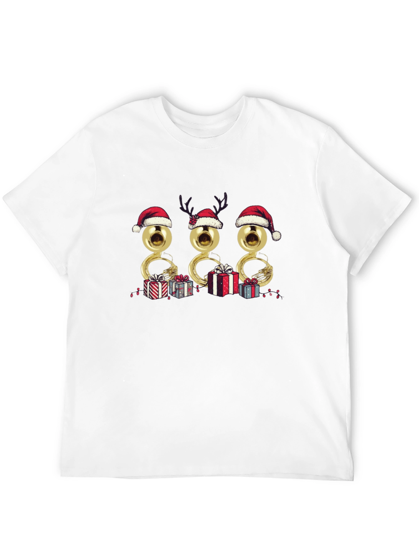 Christmas Tuba Santa Hat T-Shirt