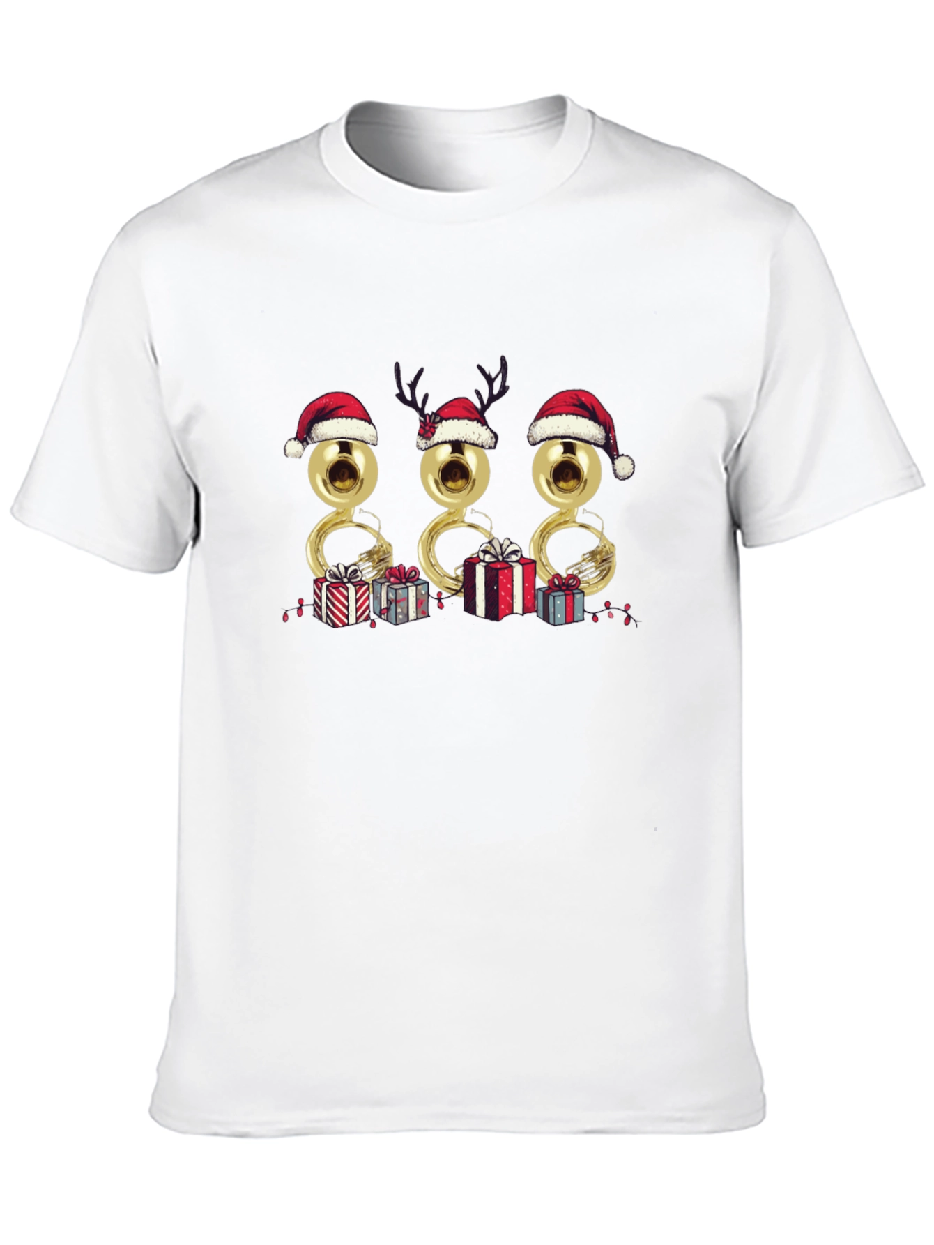 Christmas Tuba Santa Hat T-Shirt