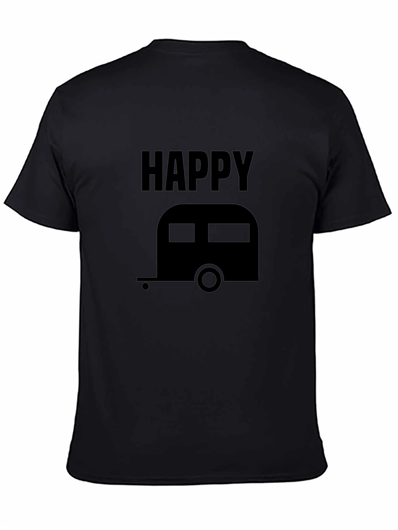 Happy Camper Graphic Tee - Black Unisex Shirt