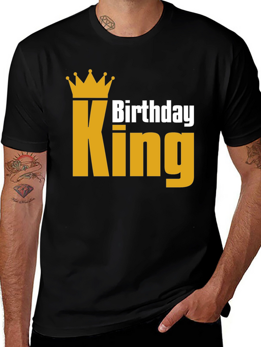 Birthday King T-Shirt - Golden Crown