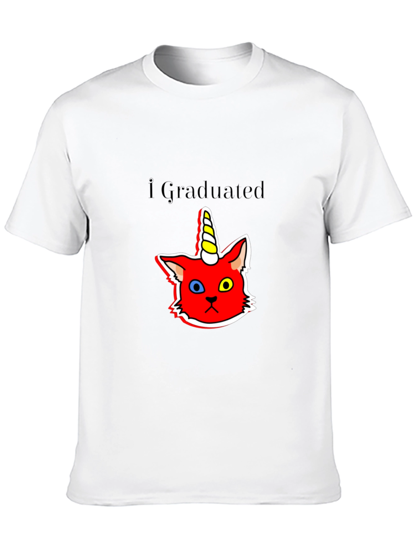 Graduated Unicorn Cat Black T-Shirt