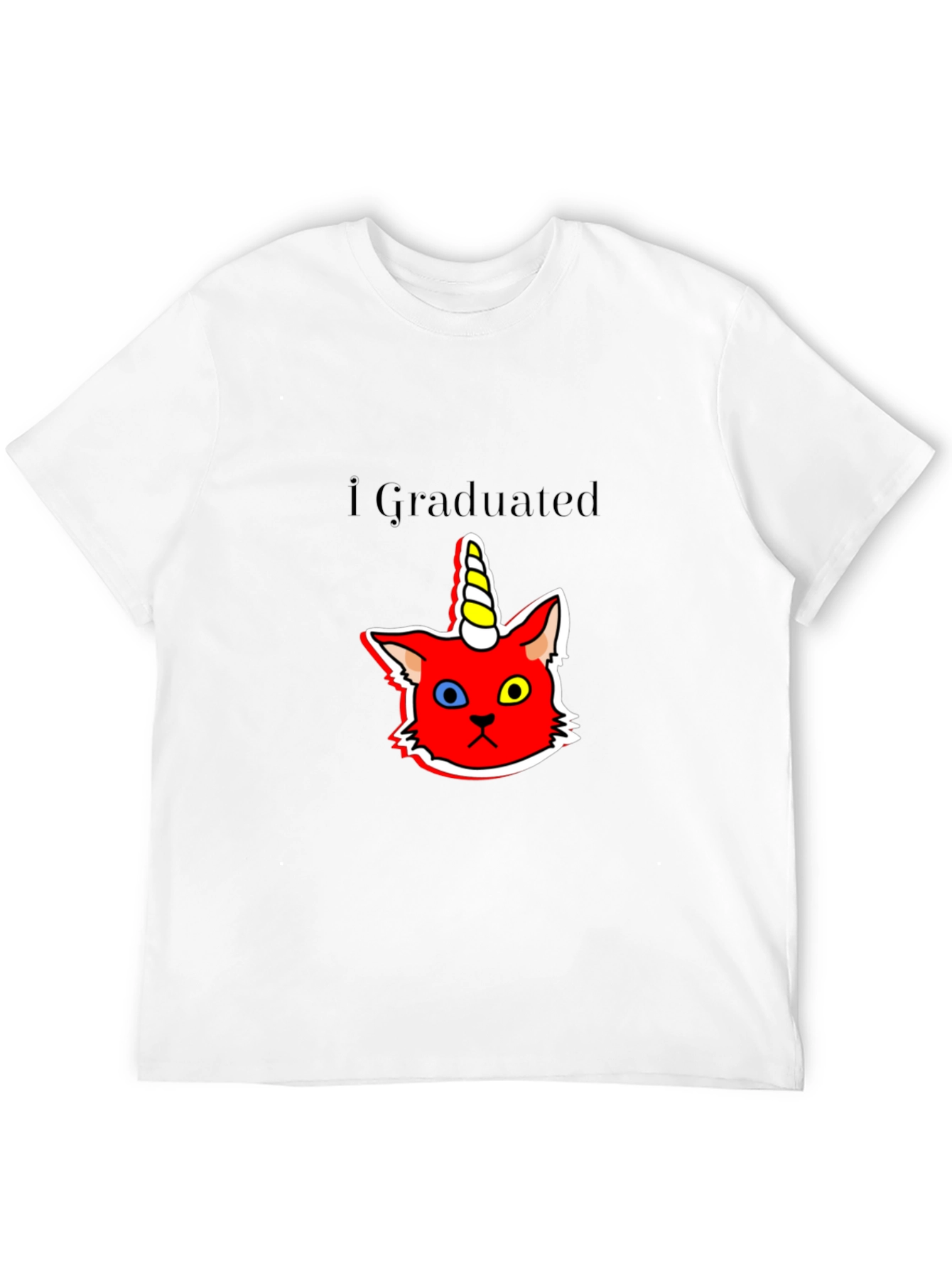 Graduated Unicorn Cat Black T-Shirt
