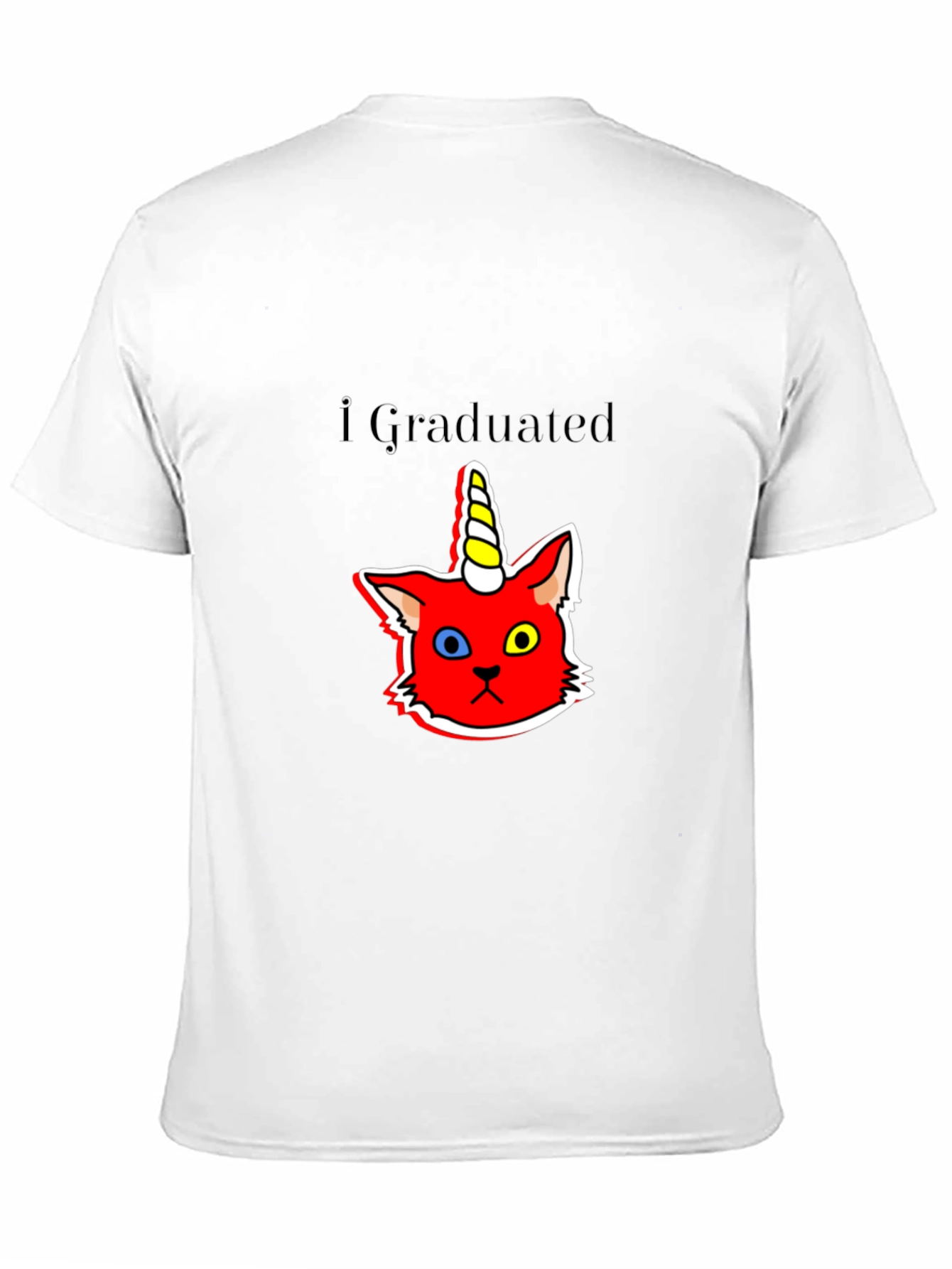 Graduated Unicorn Cat Black T-Shirt
