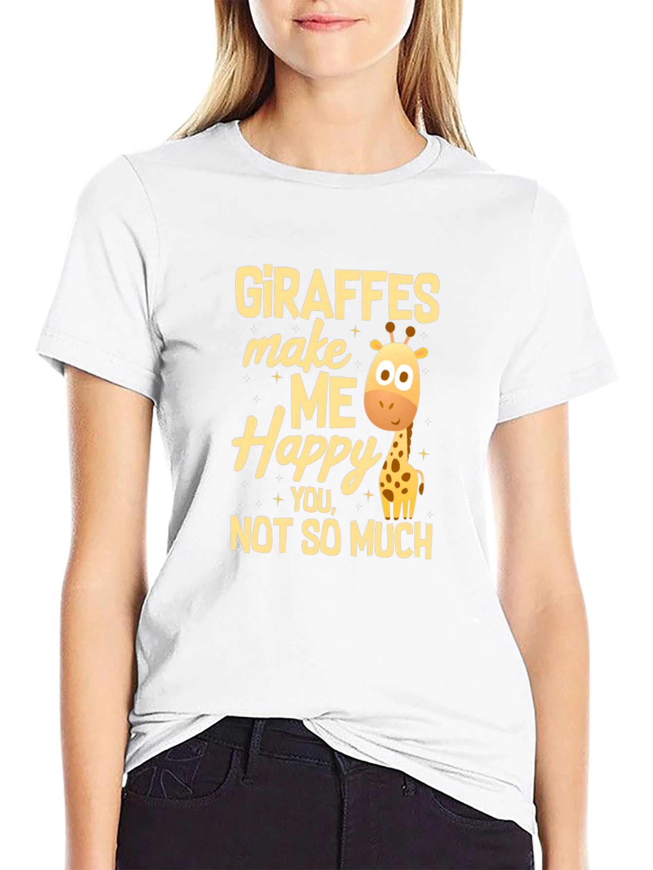Giraffe Lover T-Shirt - Giraffes Make Me Happy Tee