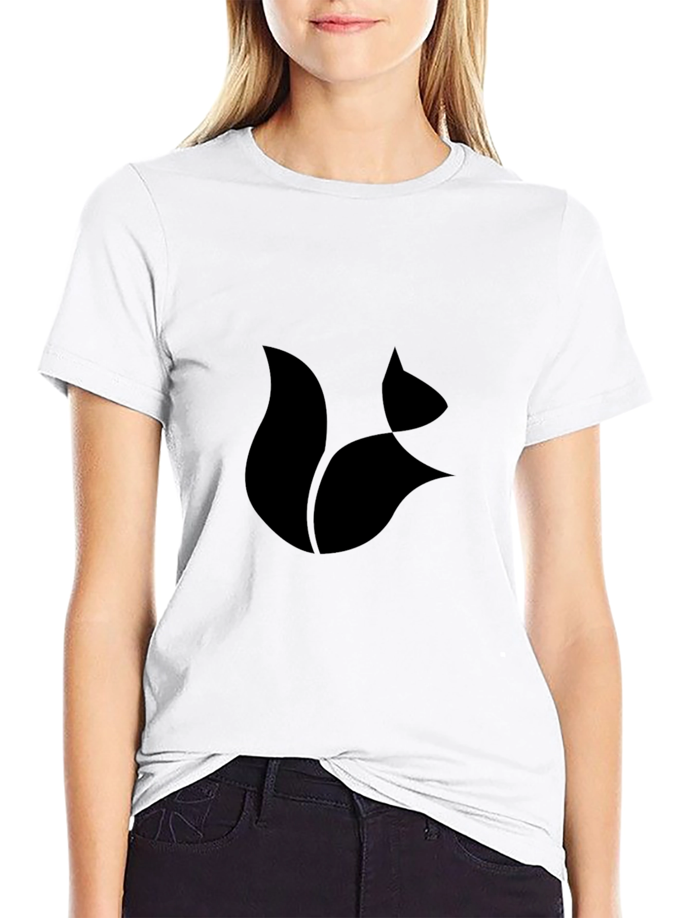 Modern Fox Graphic Tee - Sleek Black T-Shirt