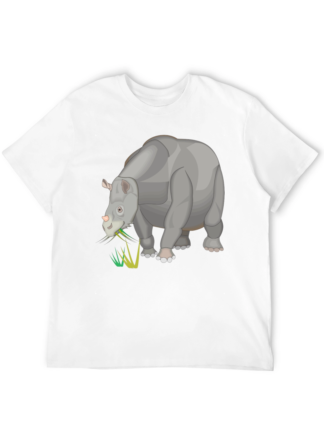 Cartoon Rhino Black T-Shirt - Unique Animal Graphic Tee