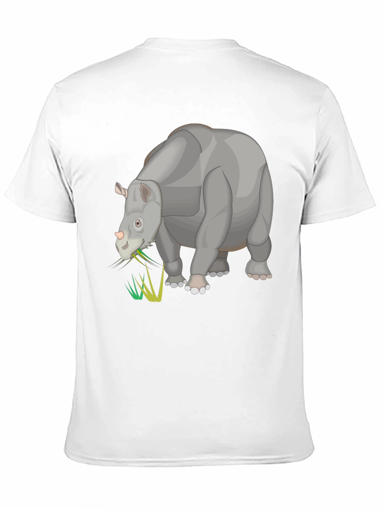 Cartoon Rhino Black T-Shirt - Unique Animal Graphic Tee