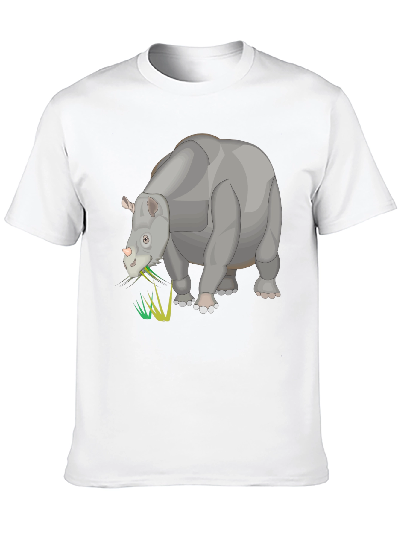 Cartoon Rhino Black T-Shirt - Unique Animal Graphic Tee