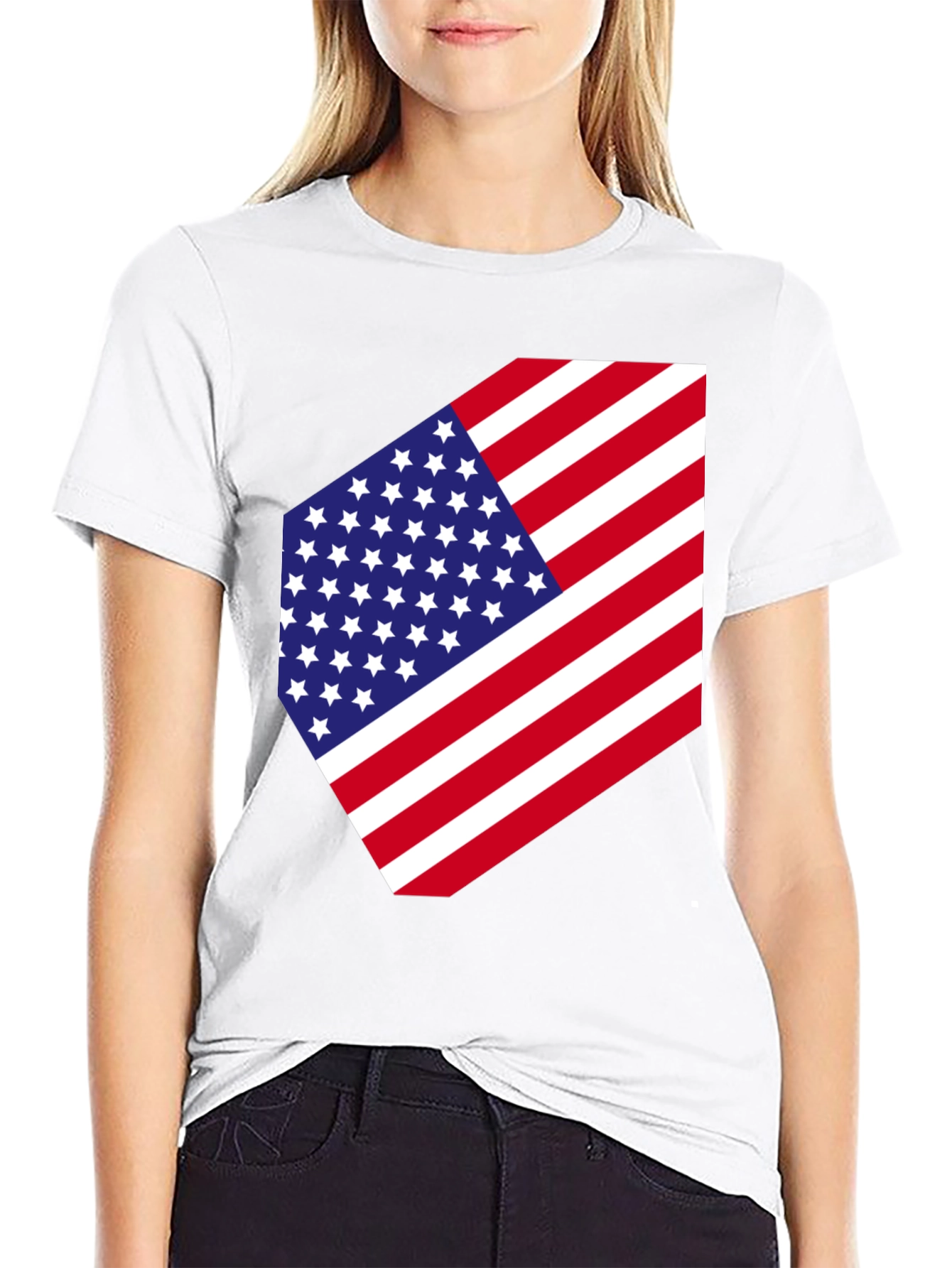 USA Flag Graphic Tee - Patriotic Style