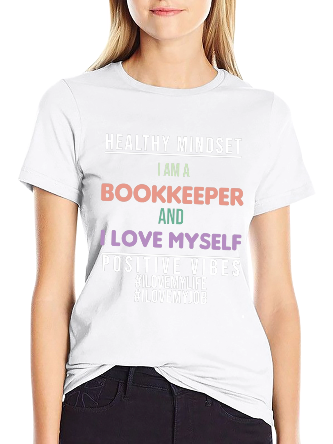 Bookkeeper T-Shirt: Healthy Mindset Positive Vibes
