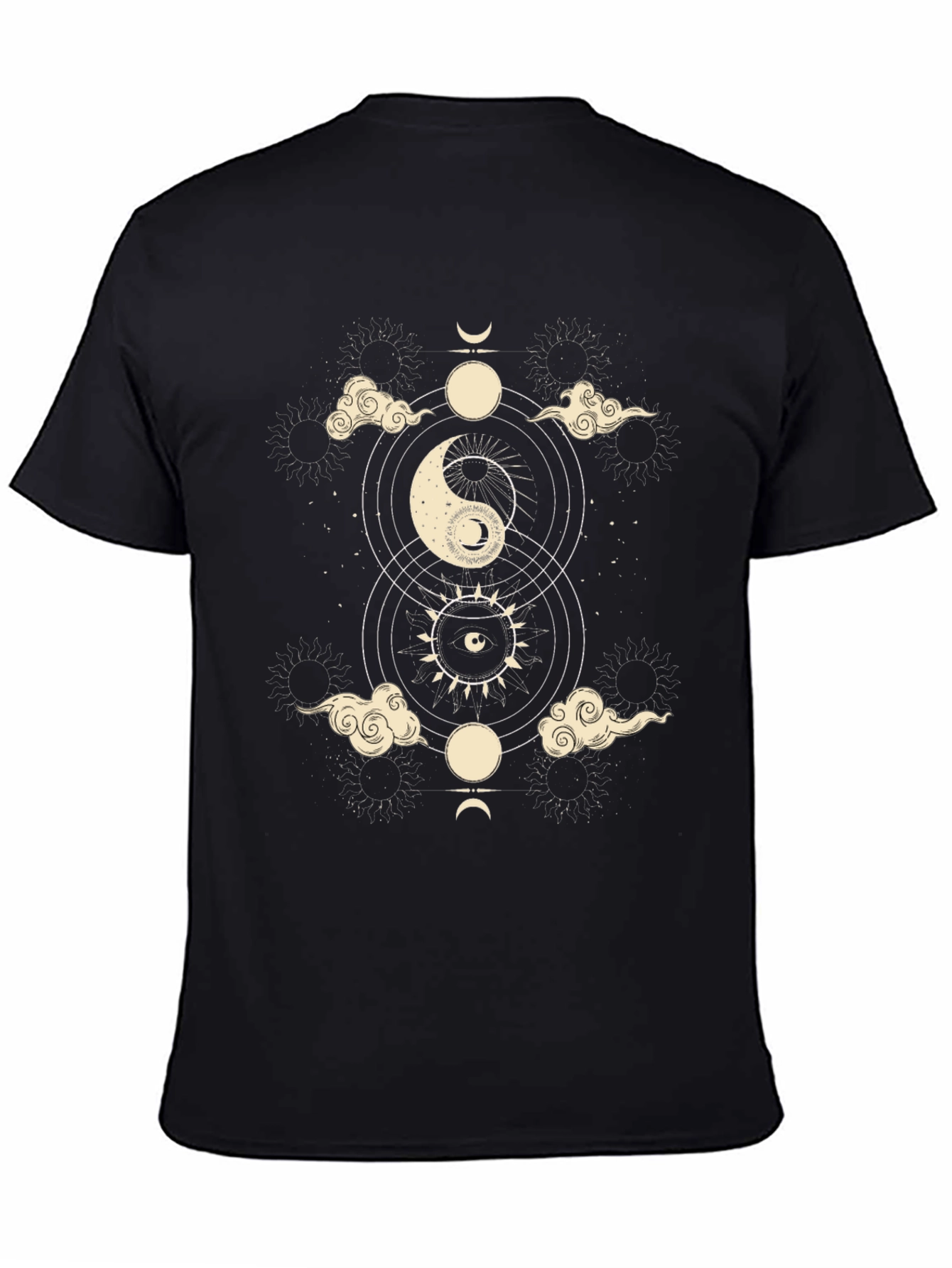Yin Yang Celestial Graphic Tee - Black