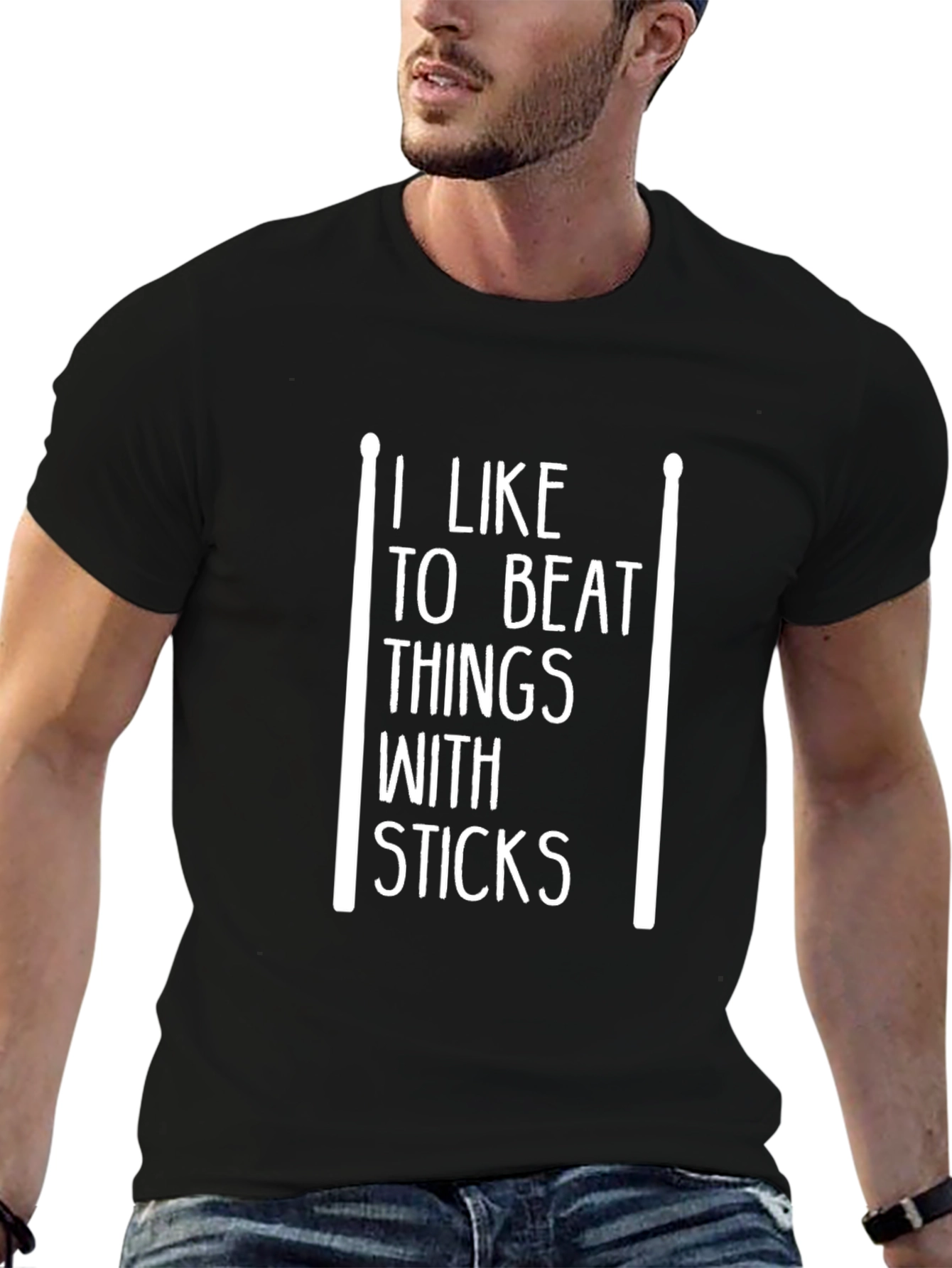 I Like to Beat Things With Sticks Graphic Tee