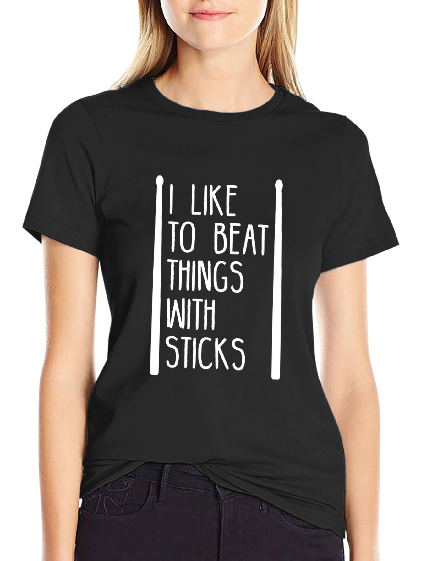 I Like to Beat Things With Sticks Graphic Tee