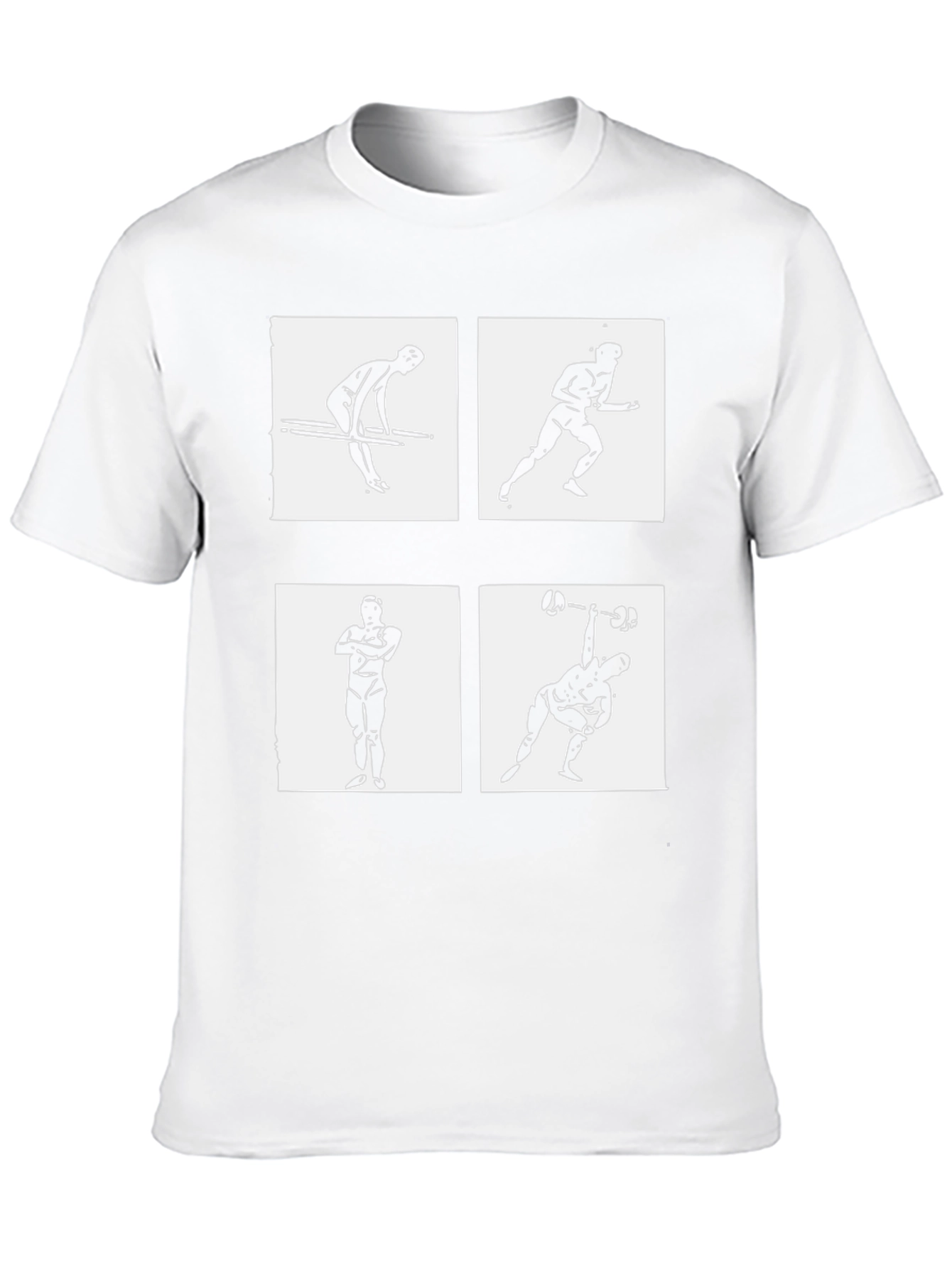 Mens Black Graphic Tee - Exercise Icons