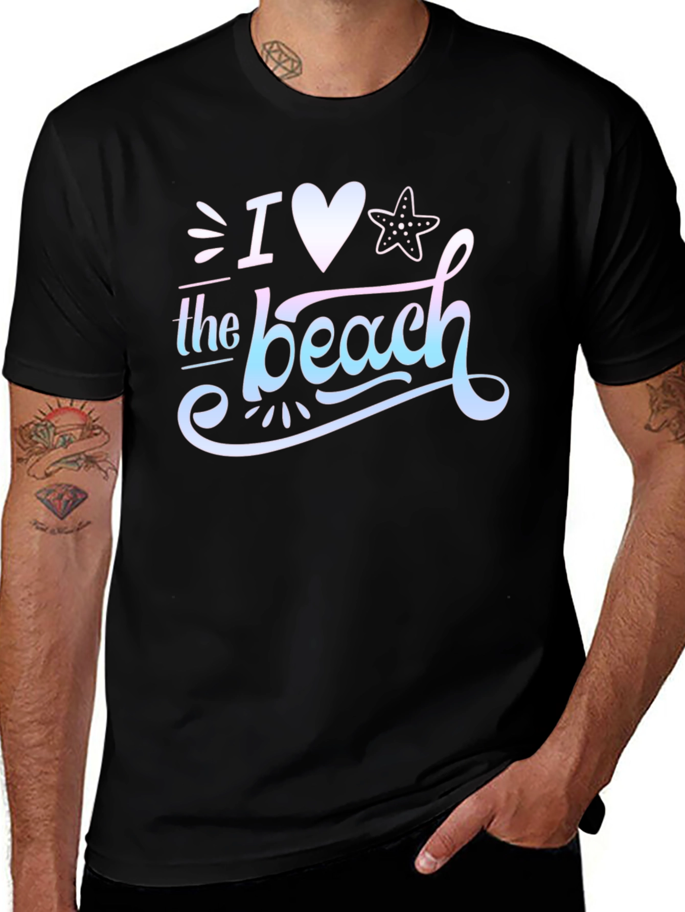 I Love the Beach Graphic T-Shirt