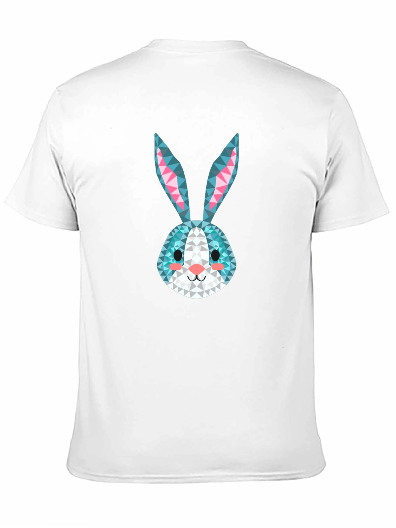 Geometric Rabbit Print Black T-Shirt