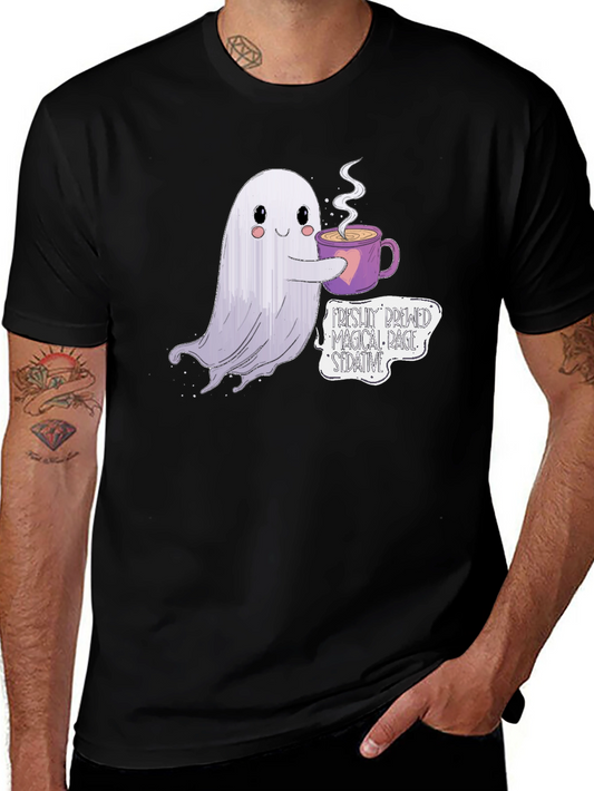 Spooky Brew T-Shirt - Ghost Coffee Design