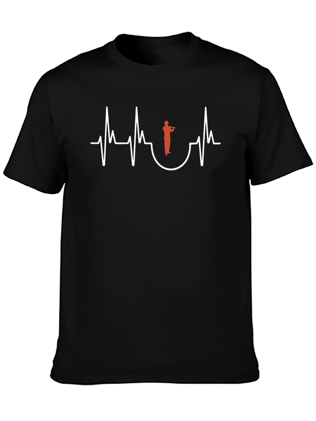Flute Heartbeat Black T-Shirt