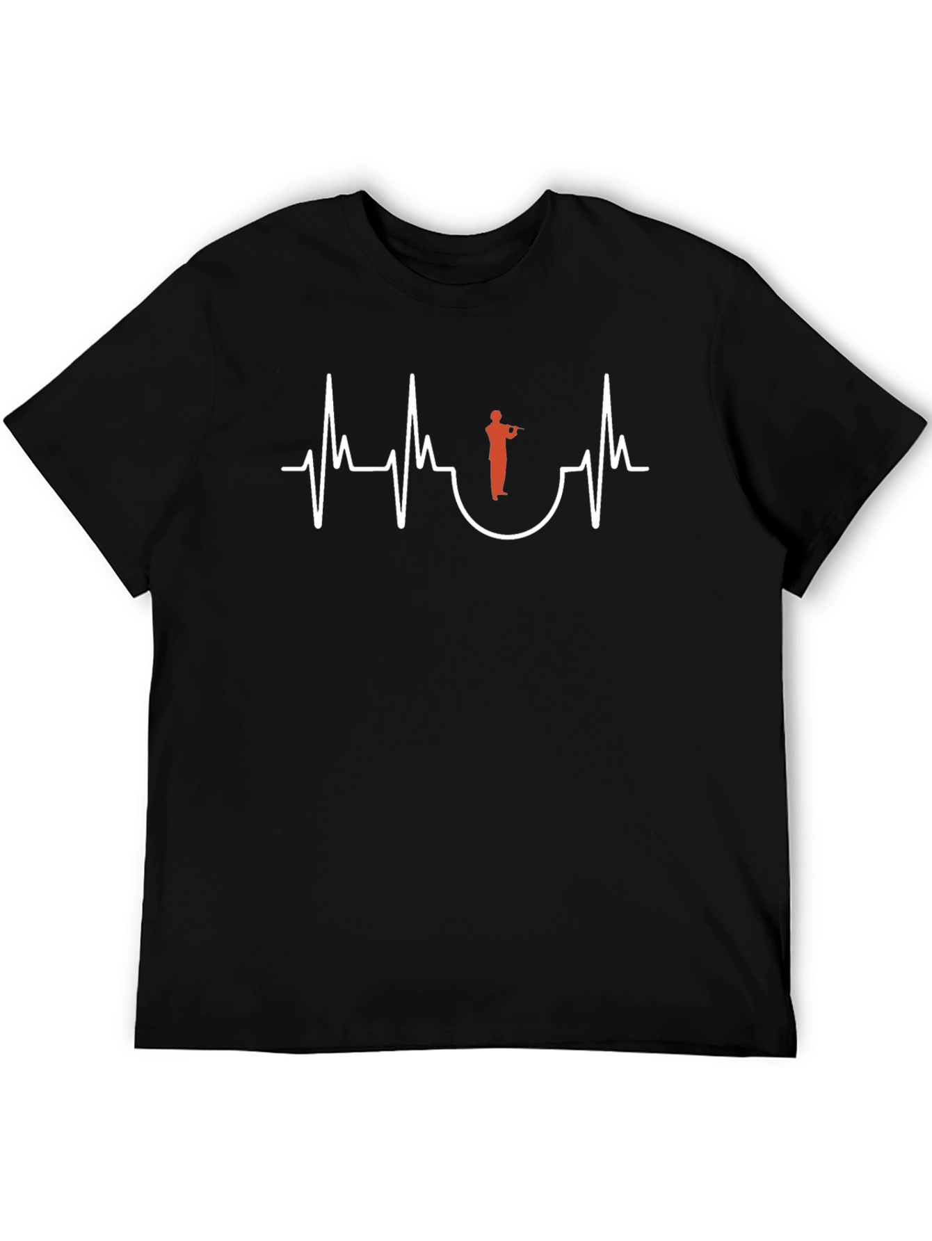 Flute Heartbeat Black T-Shirt