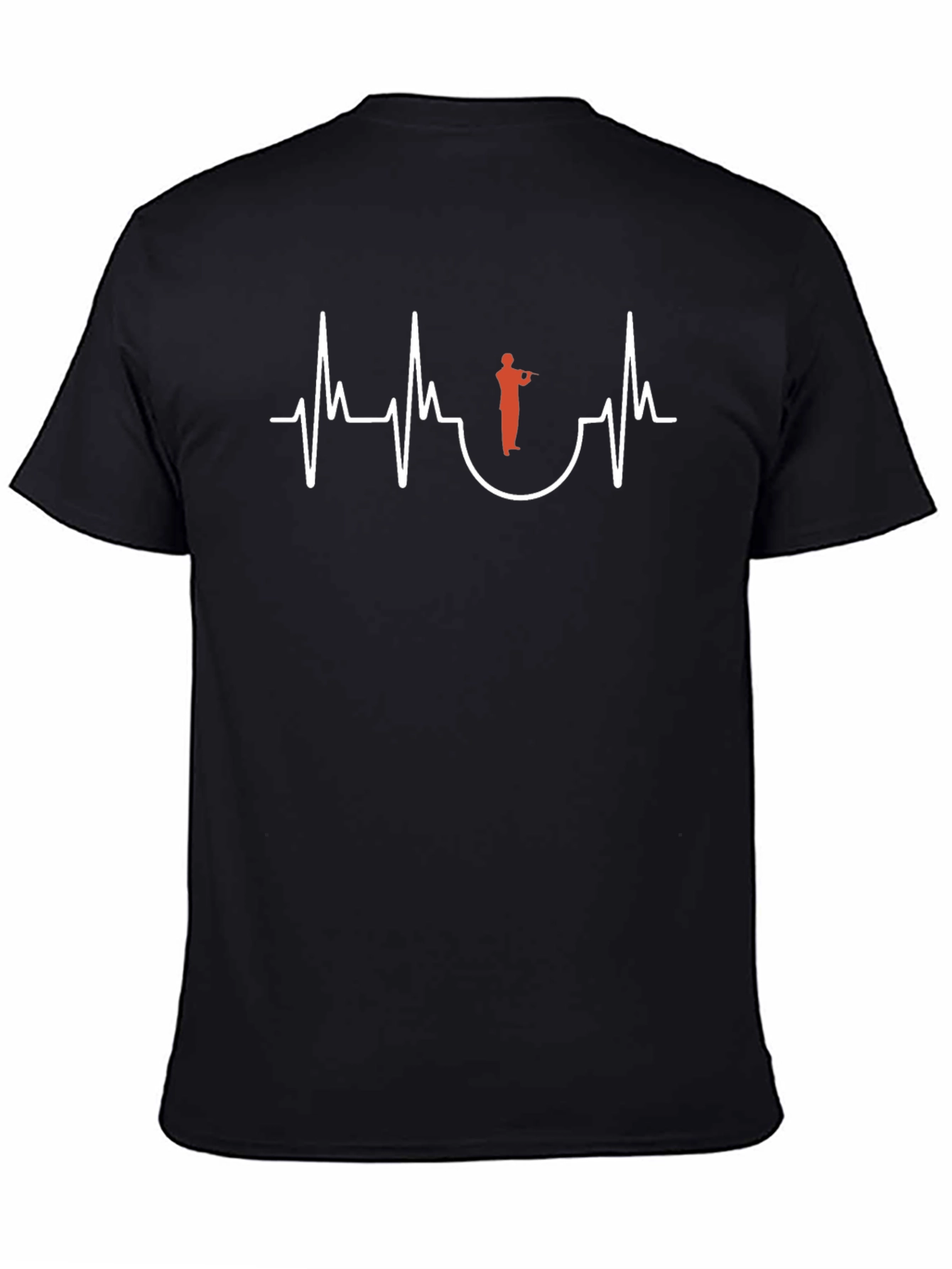 Flute Heartbeat Black T-Shirt