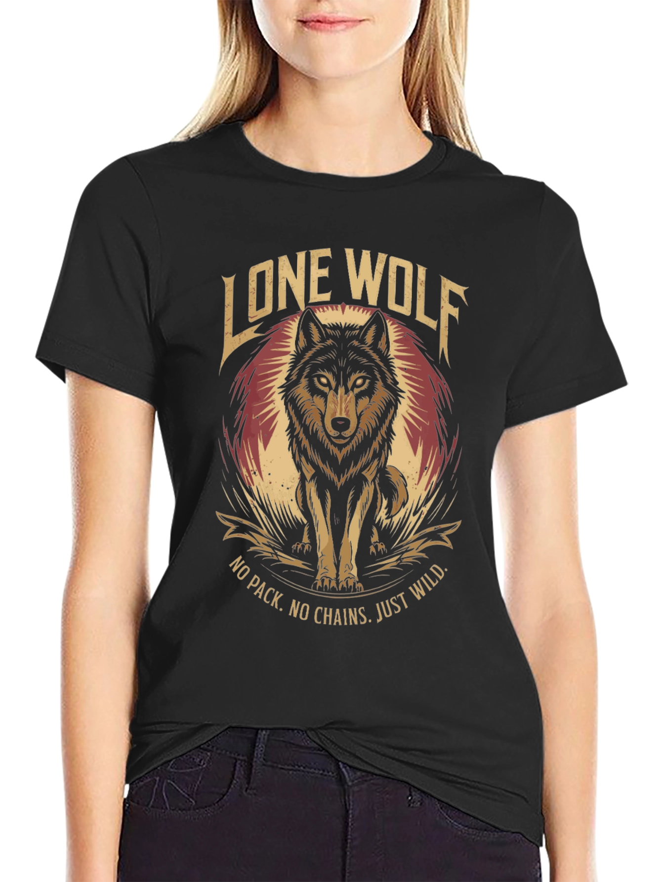 Lone Wolf Graphic Tee - No Pack No Chains