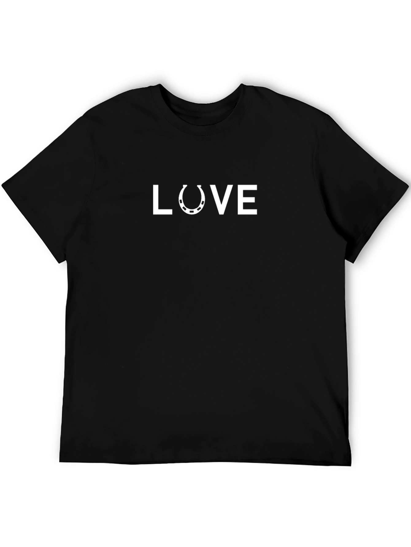Love Horseshoe Graphic Tee - Unisex Black T-Shirt