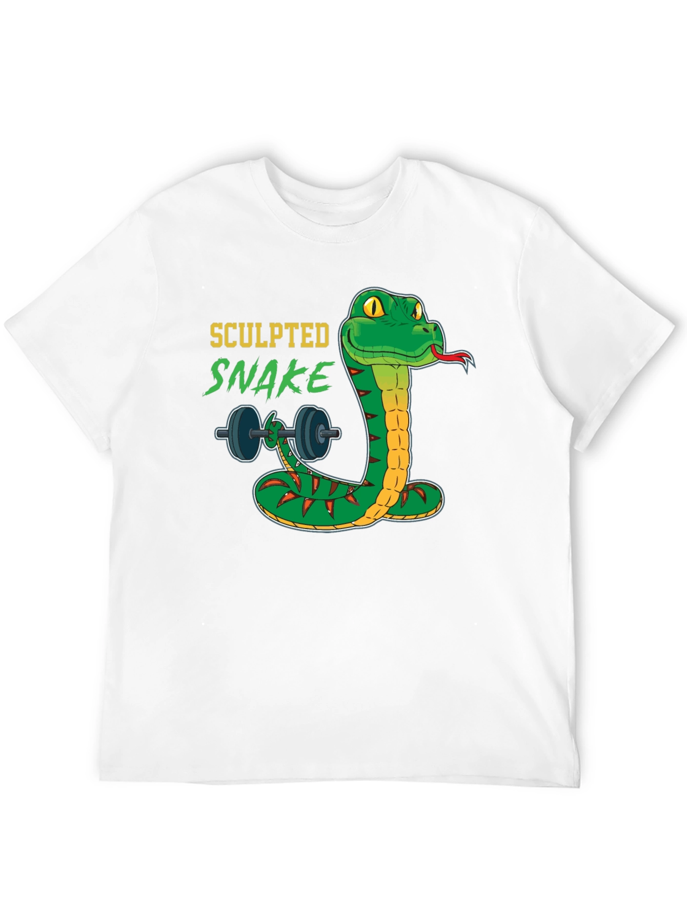 Sculpted Snake Lifting Weights Graphic Tee