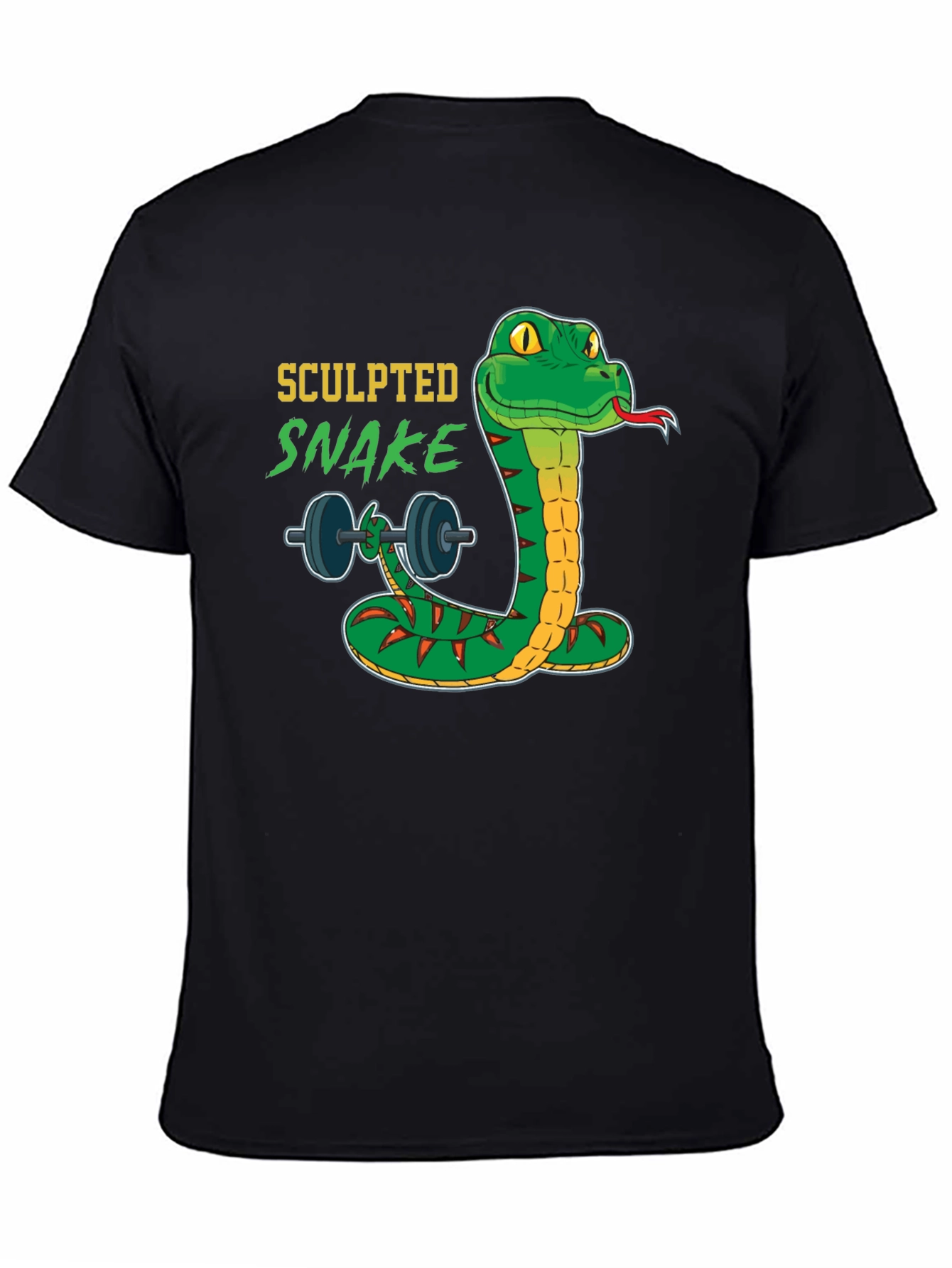 Sculpted Snake Lifting Weights Graphic Tee