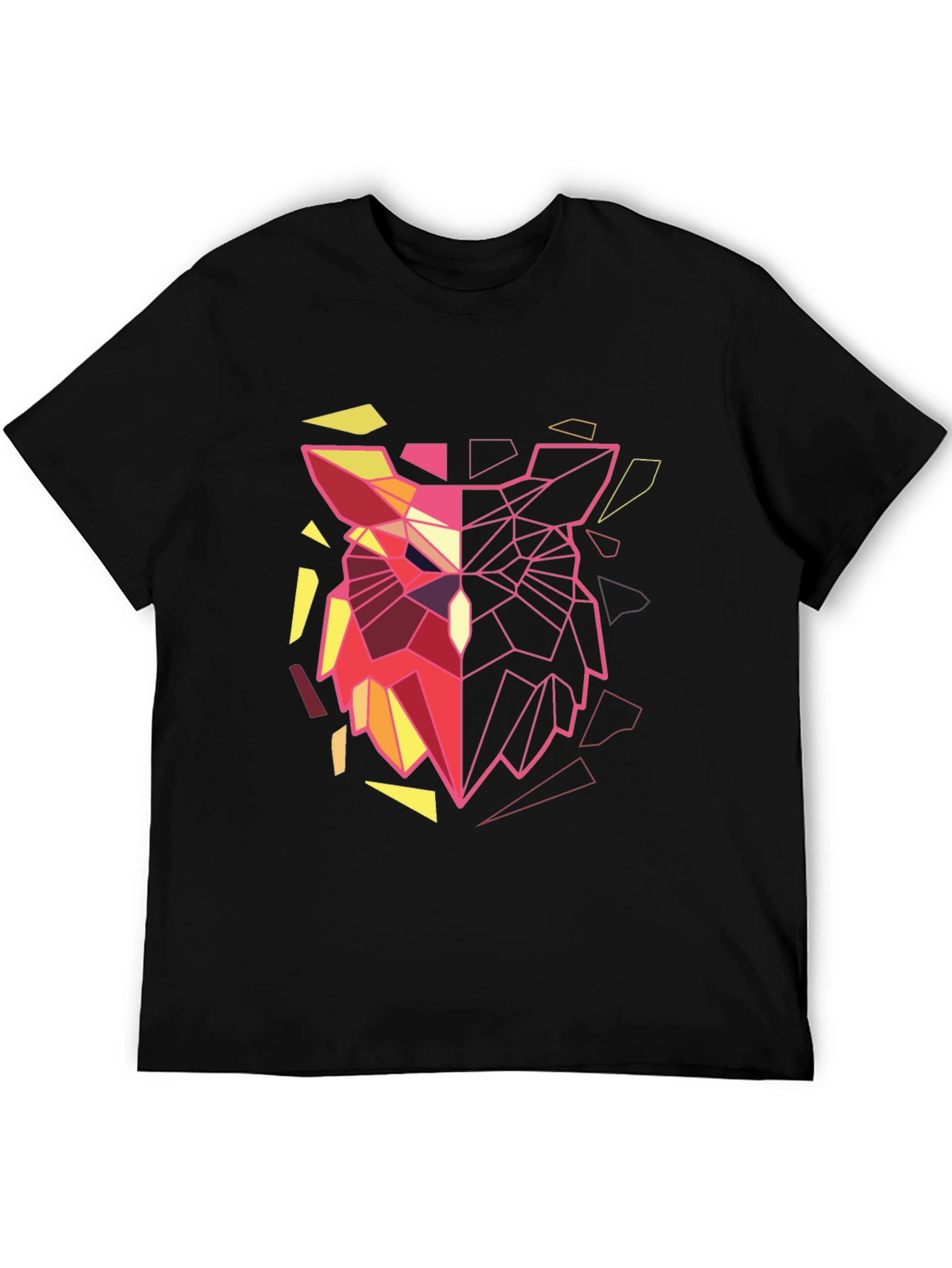 Geometric Owl Graphic Tee - Modern Art Shirt