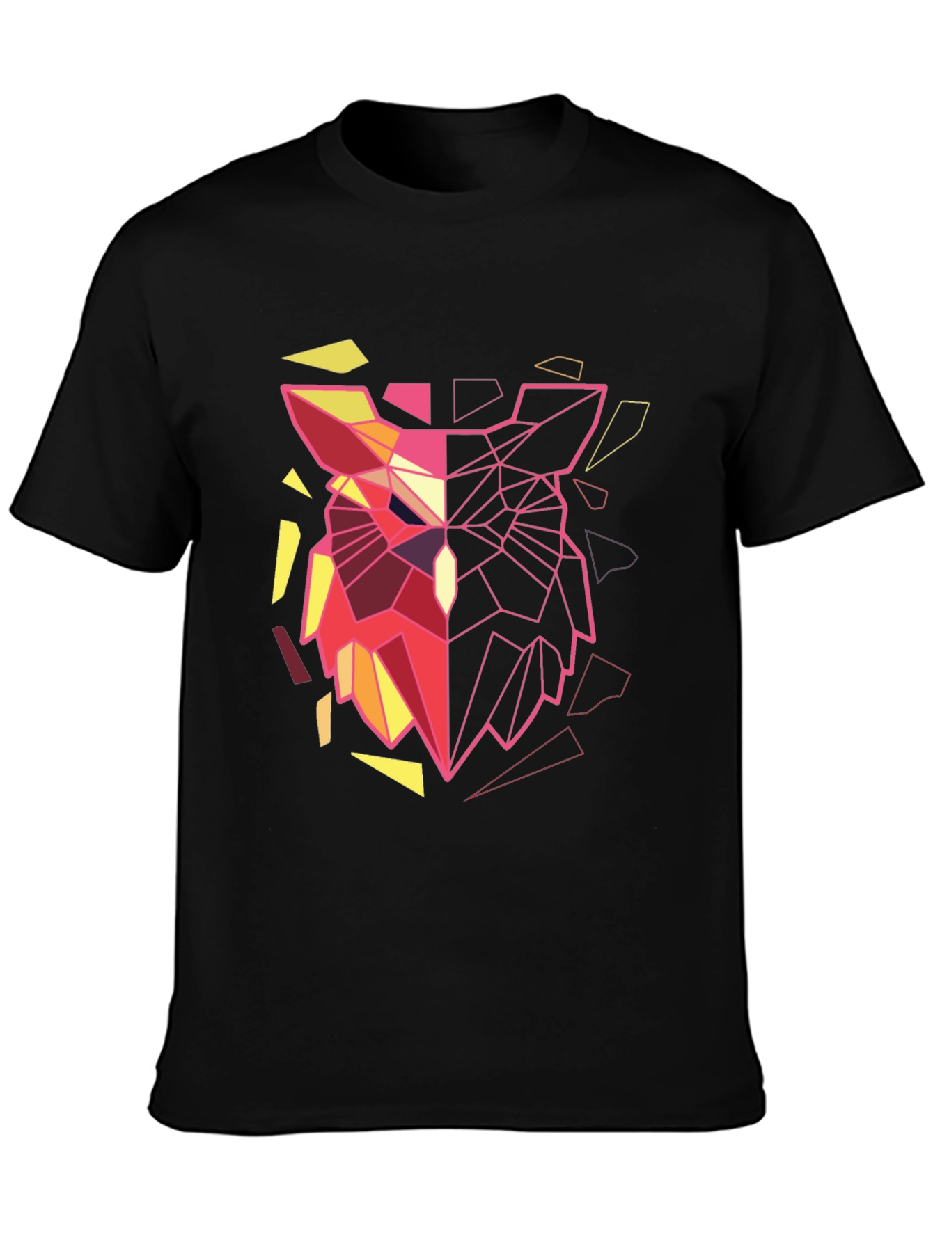 Geometric Owl Graphic Tee - Modern Art Shirt