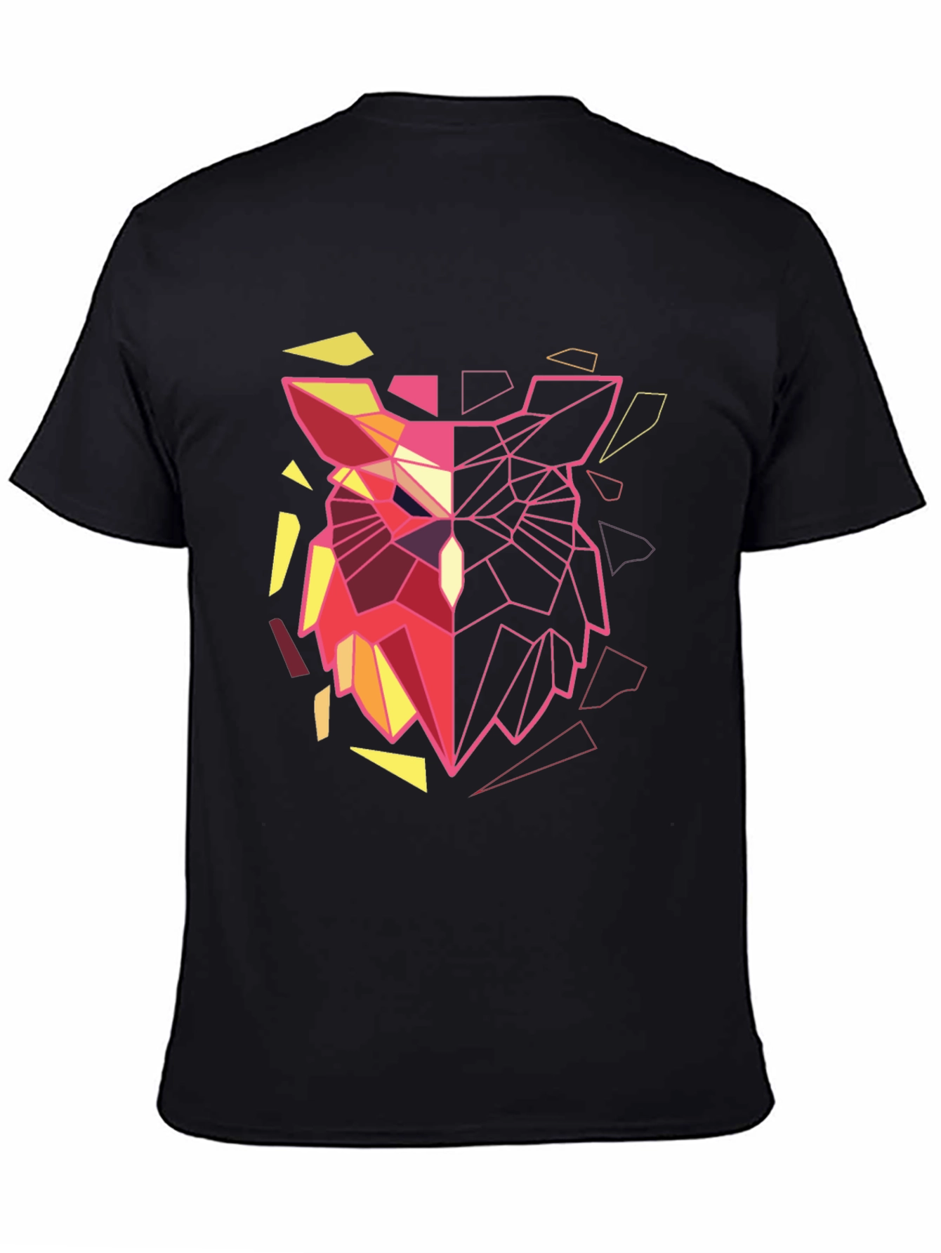 Geometric Owl Graphic Tee - Modern Art Shirt