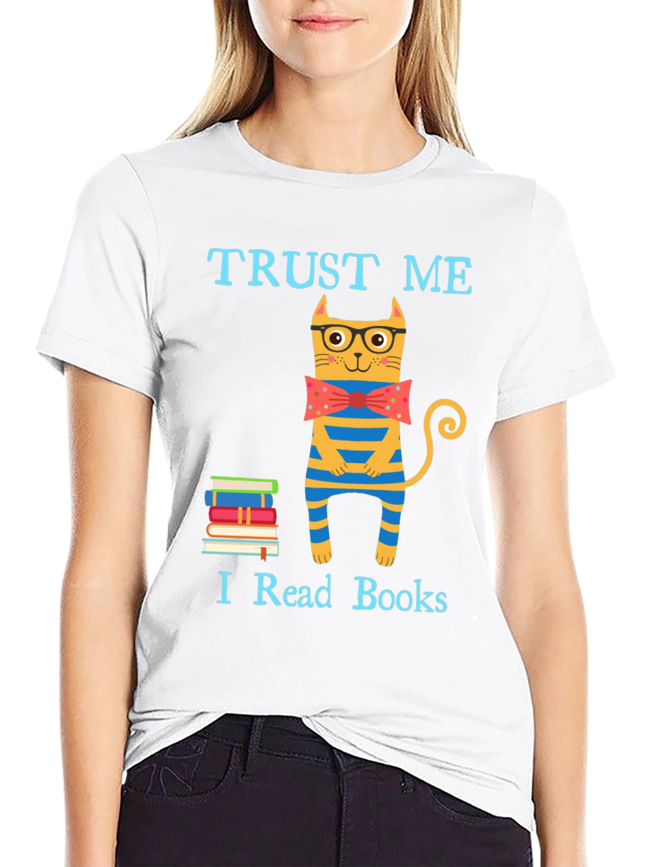 Trust Me I Read Books Funny Cat T-Shirt