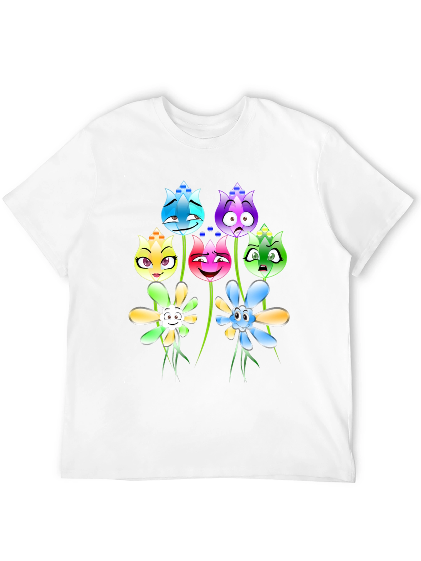 Cartoon Flower Graphic T-Shirt