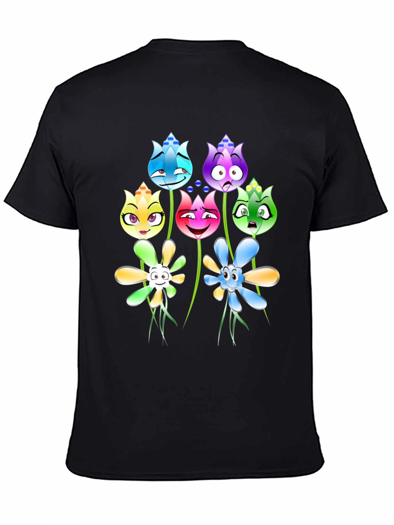 Cartoon Flower Graphic T-Shirt