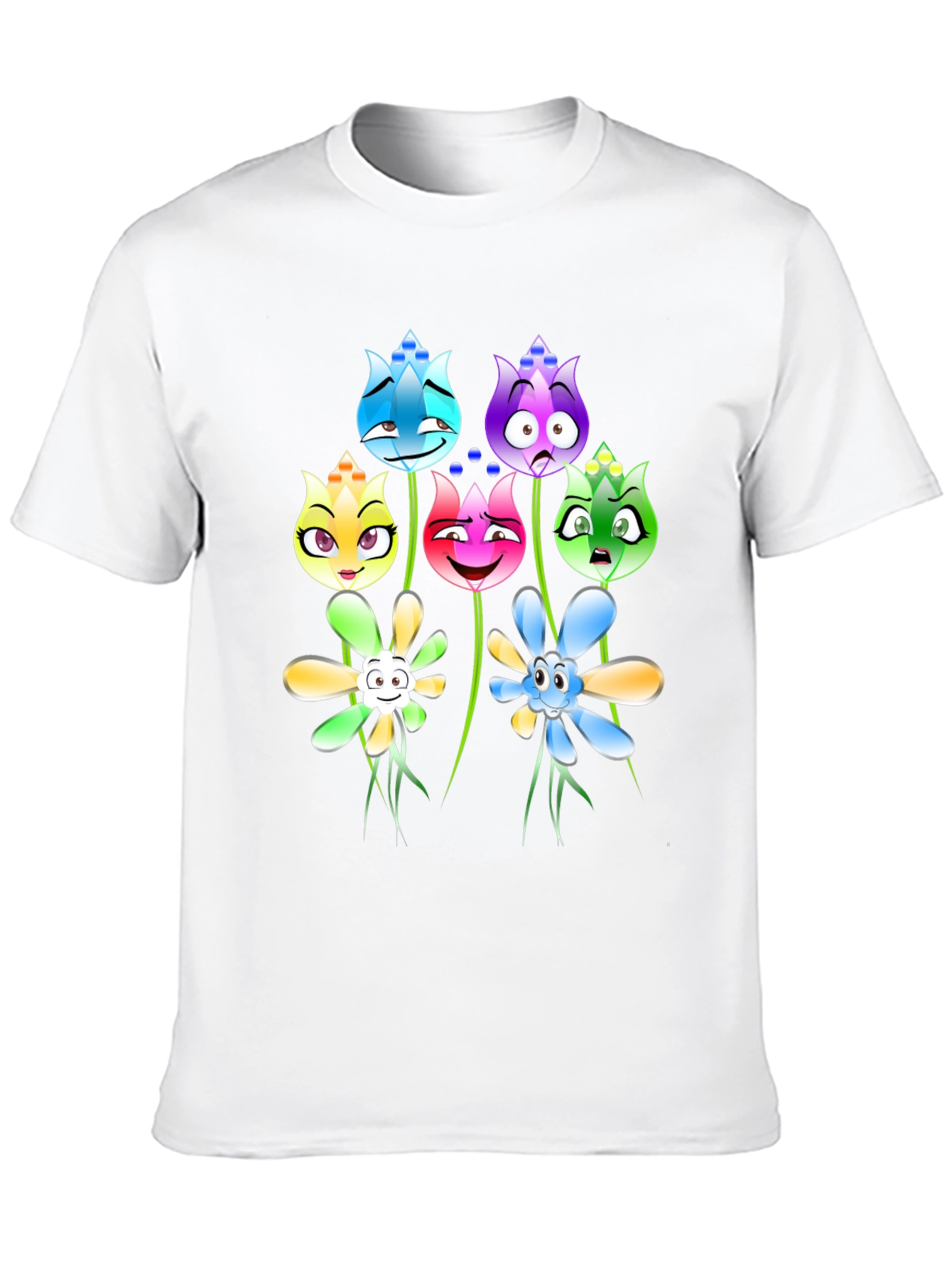 Cartoon Flower Graphic T-Shirt
