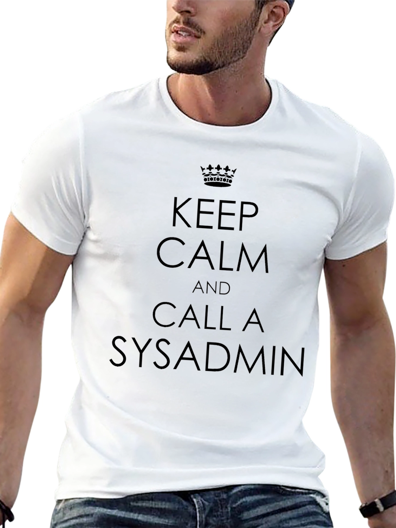 Keep Calm & Call a Sysadmin Black Tee