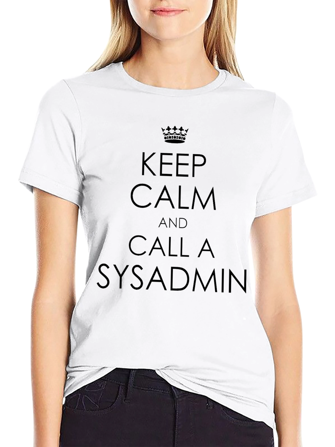 Keep Calm & Call a Sysadmin Black Tee