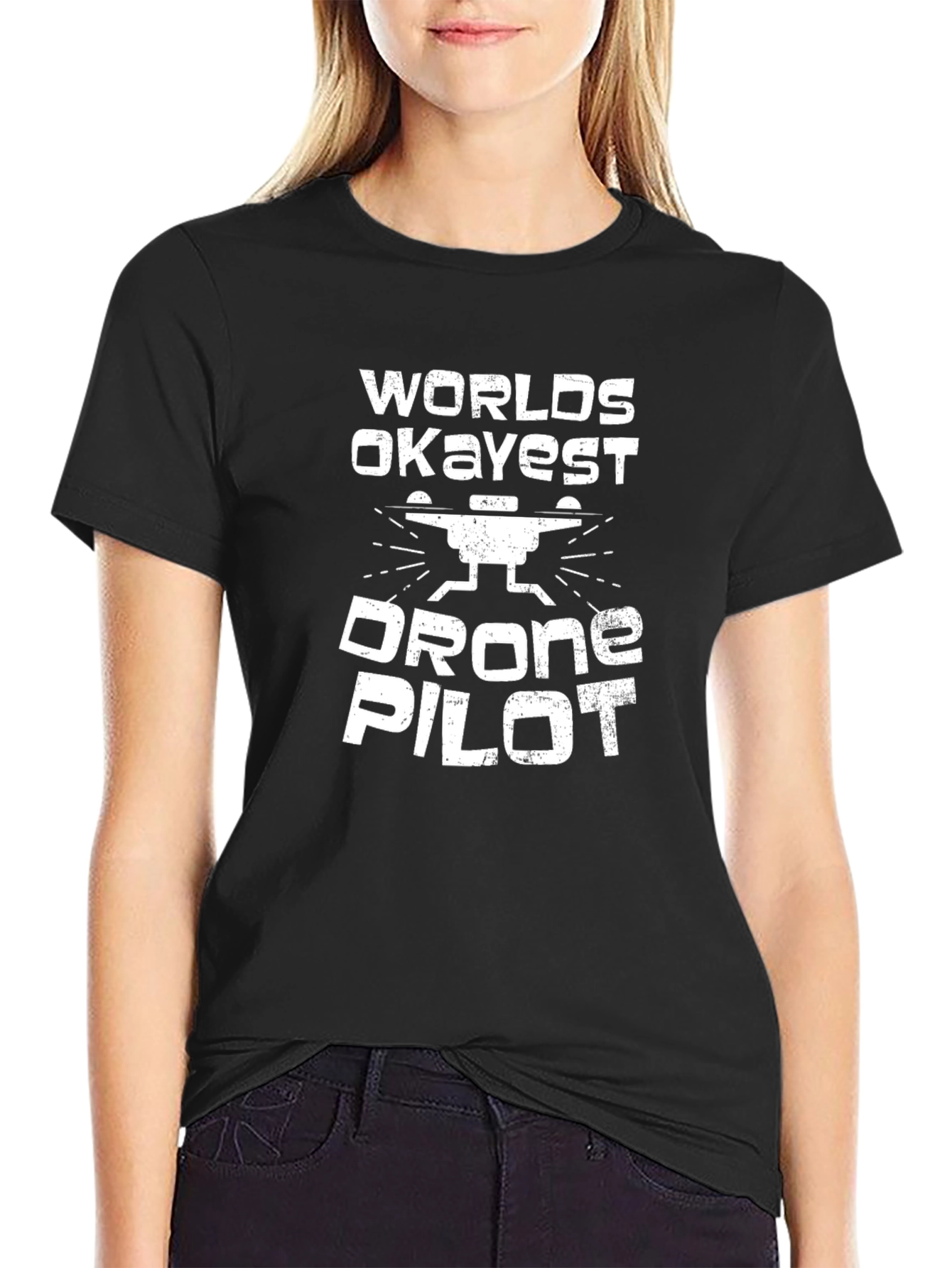 Worlds Okayest Drone Pilot - Funny Mens T-Shirt