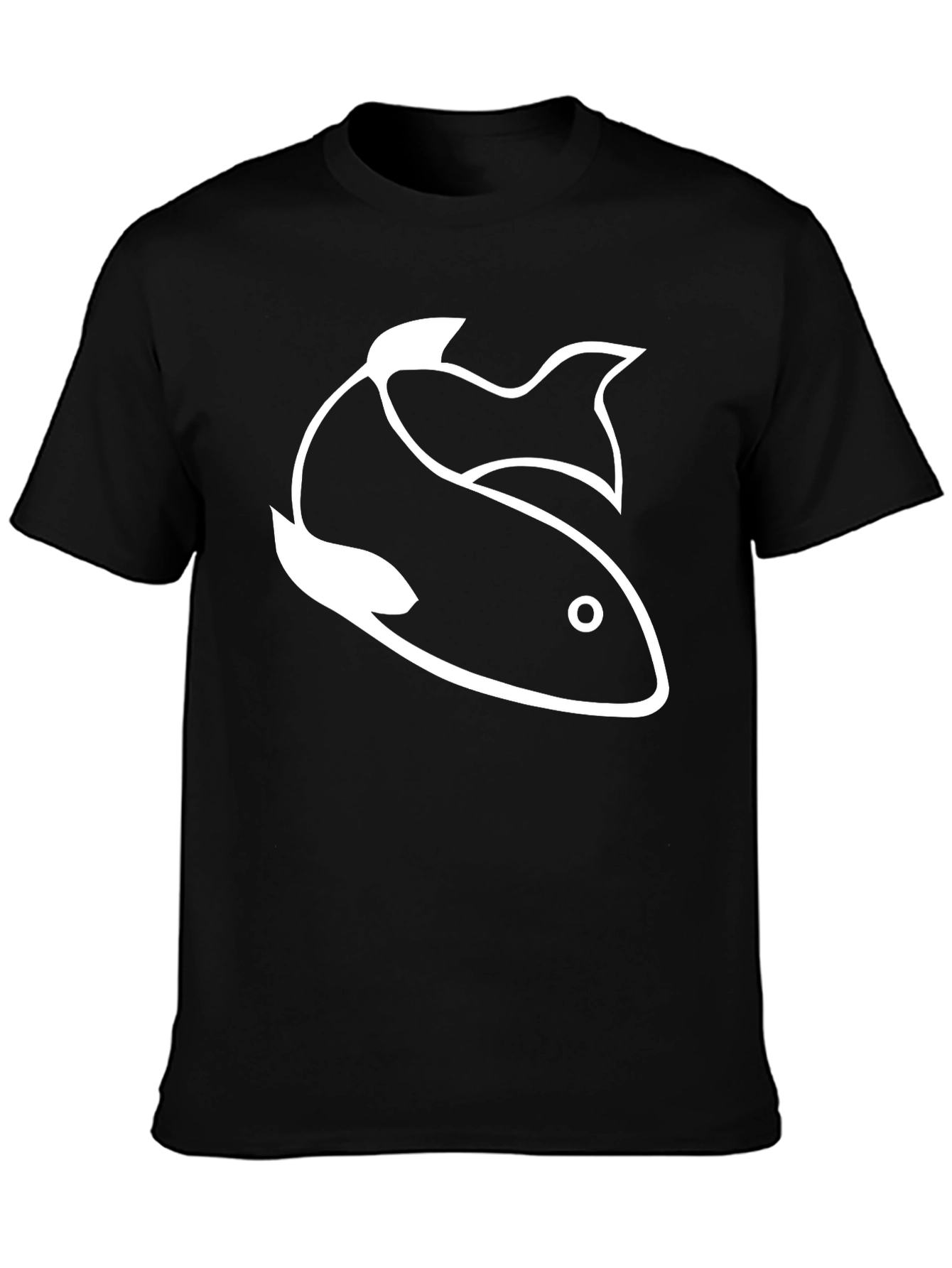 Fish Graphic Tee - Classic Black Cotton T-Shirt